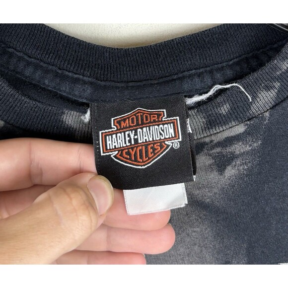 Vintage Y2K Harley Davidson Big Skulls Graphic T - Shirt / Black/Faded / Large - Picture 7 of 9